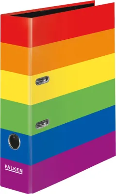 Produktbild von Falken 10x Motivordner Harlekin A4 Rücken 8cm Griffloch Regenbogen 21001368F