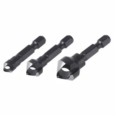 Produktbild von Wolfcraft Querlochsenker-Set WS Sechskant-Schaft 3-teilig Ø 8, 12, 16 mm