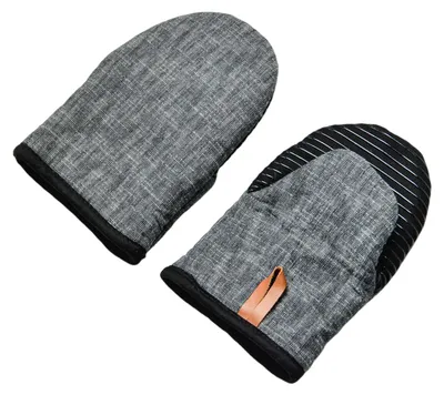 Produktbild von Mini-Ofenhandschuhe, hitzebeständige Küchenhandschuhe mit Neoprenhandfläche, Kunstlederschlaufe, Schutz vor Verbrühungen, Topf- und Ofenhandschuhe, Koch- und Backhandschuhe