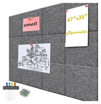 Produktbild von Große Filzwandfliesen - 12 Stück - sicher und selbstklebend - 30 cm