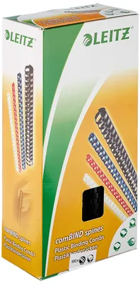 Produktbild von Leitz 35043 Plastikbinderücken, A4, Kunststoff, 12 mm, 95 Blatt, 100 Stück, schw
