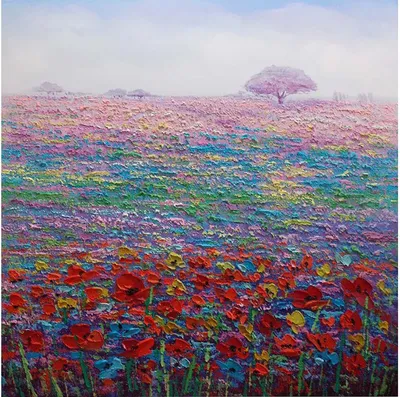 Produktbild von Leinwandbild - Motiv: Blumenwiese - 100 x 100cm