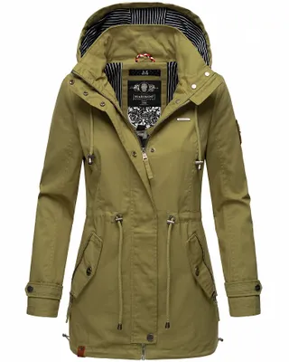 Produktbild von Marikoo Nyokoo Damen Herbst Übergangsjacke mit Kapuze Jacke Parka Frühling Grün Gr. 38 - M