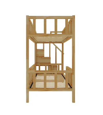 Produktbild von Etagenbett mit Treppe, seitlicher Einstieg, FILIP, naturbelassen, 180x80 cm