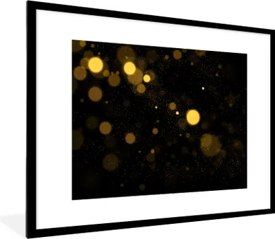 Produktbild von MuchoWow® Gerahmtes Poster Gold - Abstrakt - Luxus - Schwarz 80x60 cm - Poster mit Schwarzem Bilderrahmen Wandposter Rahmen Foto Bilder - Schlafzimmer-Dekorationen - Fotoposter