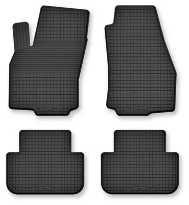 Image de Tapis de sol en caoutchouc pour Fiat 500L 2012- (monospace) – 4 pièces, noirs, semi-universel, adapté