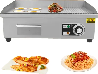 Zdjęcie produktu dla Grill elektryczny, 220 V, 3000 W, zakres temperatur 50–300°C, wymiary 55*43*24 cm, pojemność zbiornika na olej 0,5 l