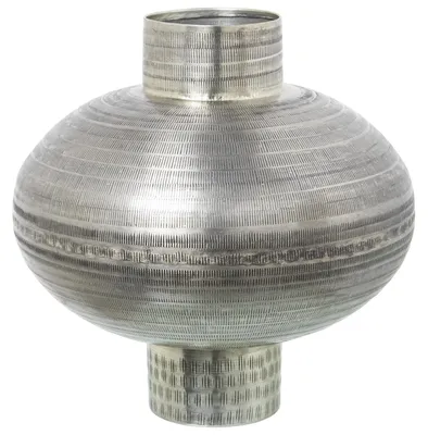 Productafbeelding van Solidchoice - Tafelvaas van Aluminium in Antiek Zilver 33 x 33 x 33 cm