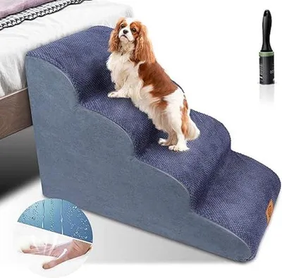Productafbeelding van Famanu trap voor huisdieren - Wasbare pluche bekleding, antislipfunctie