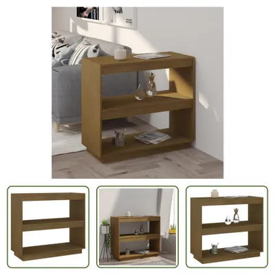 Produktbild von The Living Store Bücherregal Honigbraun 80x35x71 cm Massivholz Kiefer