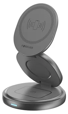 Produktbild von Forever, 3-in-1 MagSafe Ladegerät 15W für Apple Watch & AirPods, Schwarz