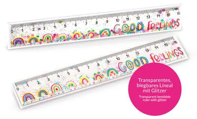 Immagine prodotto di TRENDHAUS GOOD FEELINGS righelli glitterati 16cm arcobaleno