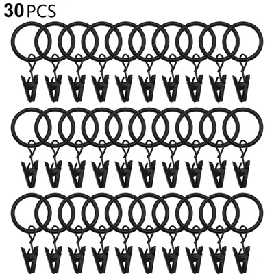 Produktbild von 30 pcs 3,5 mm × 25 mm Innendurchmesser Durchmesser Mehrzweck Vorhang Clip Gardinenstange Gardinenringe Vorhangringe mit Clips