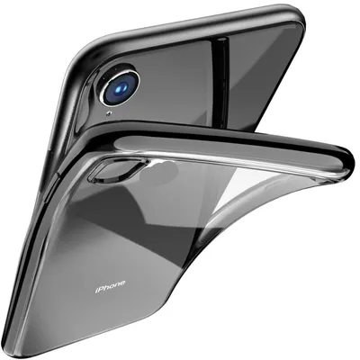 Obrázek produktu pro Pouzdro pro iPhone XR, průhledný silikon s černým okrajem