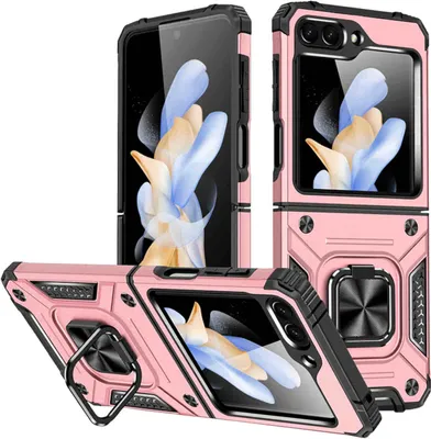 Produktbild von Für Samsung Galaxy Z Flip5 5G Armor Magnet Ring Cover Handy Hülle Tasche Rosa