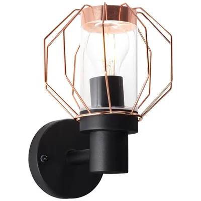Produktbild von Brilliant Außenwandleuchte Fannia Schwarz/Kupfer IP44 max. 40W E27 ohne Leuchtmittel