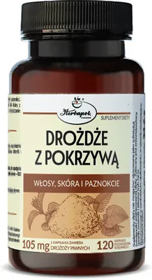 Produktbild von Hefe mit Brennnessel 120 Kapseln. HERBAPOL KRAKAU