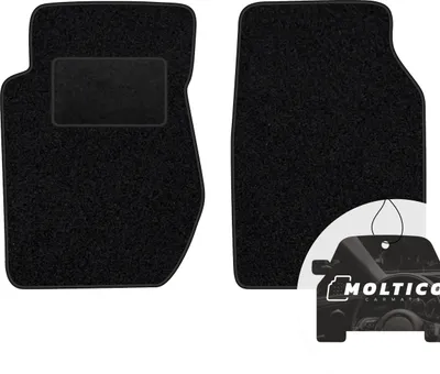 Produktbild von moto-MOLTICO Vorne Fußmatten Auto Velours Autoteppiche Schwarz Automatten Set 2-teilig passend für Kia Sportage I 1994-2004