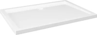 Produktbild von vidaXL, Duschtasse, ABS, Weiß, 70x100 cm, Rechteckig, Niedrige Schwelle, kratzfest, schmutzabweisend, glasfaserverstärkt, 9 cm Standard-Abfluss, 4 cm Höhe, Hochglanz