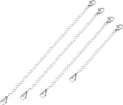 Produktbild von Edelstahl Verlängerungskette mit Karabinerverschluss Kettenverlängerung Damen Edelstahl Halsketten Extender Kette für Armband DIY Schmuckherstellung 4 Stück