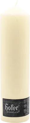 Image de HOFER Bougie ivoire 80x300 mm - 120h de combustion - Sans gouttes & sans odeur - Bougie décorative
