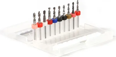Imagen del producto de 10 mini brocas de carburo de tungsteno para placas de circuito impreso (CNC), de 2,1 mm a 3,0 mm