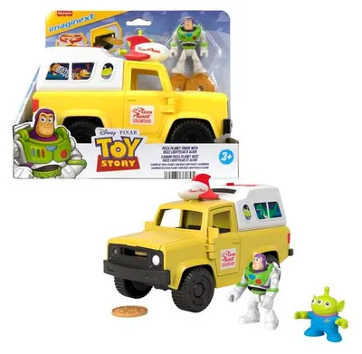 Immagine prodotto di Veicolo Pizza Planet con personaggi, Alien e Buzz Lightyear, lancia-dischi