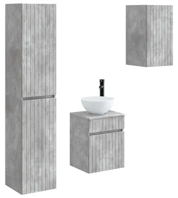 Produktbild von vidaXL Badezimmermöbel-Set 3 stk. Betongrau 33 x 34,5 x 160 cm