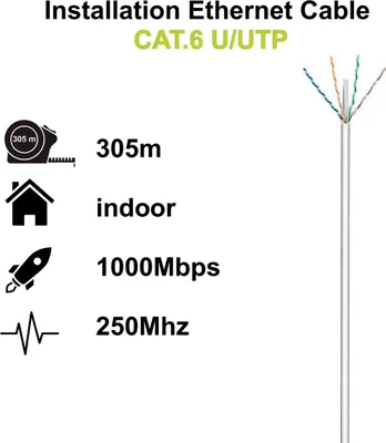 Imagen del producto de Ewent Bobina cable red Cat. 6 U/UTP, PVC, 305mt