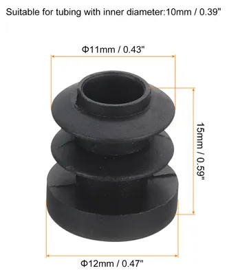 Produktbild von 36 Stš¹ck runde Rohrstopfen, schwarze Lamellenstopfen, 12 mm OD (0,47 Zoll) Rohrabdeckung aus hochwertigem Kunststoff, Schutzkappen fš¹r Stuhl, Sofa, Tisch, Regal
