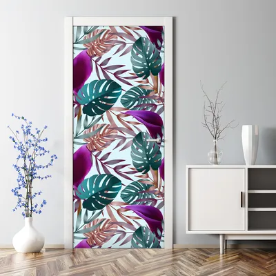 Produktbild von Dekorative Türposter selbstklebend Klebefolie Wandaufkleber Türaufkleber Rosen Vögel weiß 70 x 200 cm