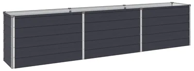 Productafbeelding van Verhoogde tuinbak voor in de tuin, antracietkleur, 240 x 40 x 55 cm