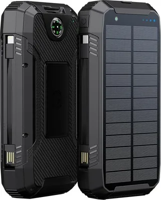 Zdjęcie produktu dla PowerNeed S20000Q, Zewnętrzna, Lightning, Słoneczny, USB, Bezprzewodowe ładowanie, Czarny