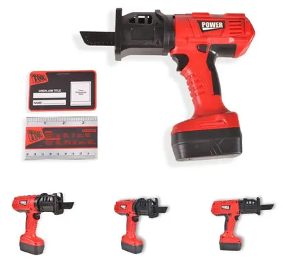 Produktbild von Moni Kinderwerkzeug-Set Säbelsäge T1402 elektrisch, Lineal, Mitarbeiterausweis