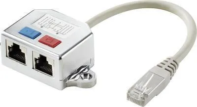 Obrázek produktu pro Síťový T-adaptér Renkforce RJ45 CAT 6 [2x zásuvka RJ45]