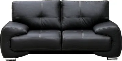 Produktbild von Couch für Wohnzimmer,Federkern Sofagarnitur Polstersofa - 190 x 100 x 90 Florida (Schwarz - Kunstleder)