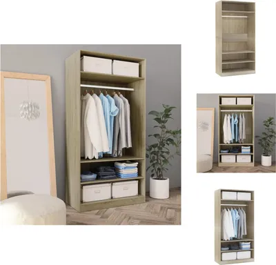Produktbild von vidaXL Kleiderschrank Sonoma-Eiche 100x50x200 cm Holzwerkstoff -  Kleiderschränke