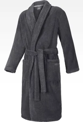 Produktbild von JOOP! Herrenbademantel 1651 mit Schalkragen Farbe anthrazit Größe 46/48