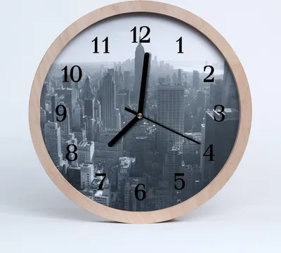 Produktbild von Holzuhr 30fi cm wanduhr - Stadtgebäude Stadt