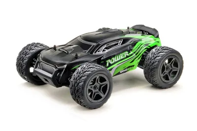 Immagine prodotto di 1:14 Green Power automodello elettrico Camion da corsa ad alta velocità - Truggy "POWER" nero/verde 4WD RTR