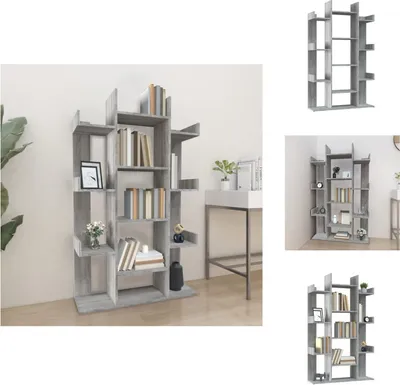 Obrázek produktu pro vidaXL Knihovna Grey Sonoma 86x25,5x140 cm Materiál na bázi dřeva - Regály a knihovny