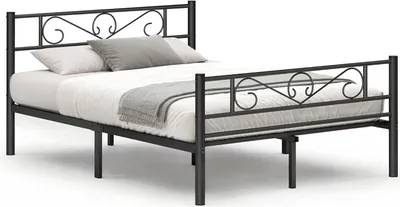 Produktbild von VASAGLE Doppelbettgestell Metallbettgestell, geeignet für Matratze 140 x 190 cm, für Erwachsene Kinder, kein Boxspring erforderlich