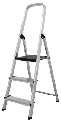 Alu-Klappleiter 3 Stufen, 150 kg, 3 m Höhe, rutschfest, zusammenklappbar