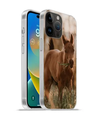 Produktbild von MuchoWow® Handyhülle Schutzhülle Hülle für Apple iPhone 14 Pro Max Pferd - Sonne - Gras Silikon Softcase Handy Hülle - Hardcover