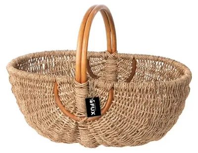 Produktbild von Henkelkorb groß oval Seegras natur geflochten Rattan Griff 50x34cm