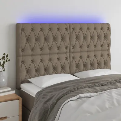 Immagine prodotto di The Living Store Testiera LED taupe 144x7x118/128 cm in tessuto