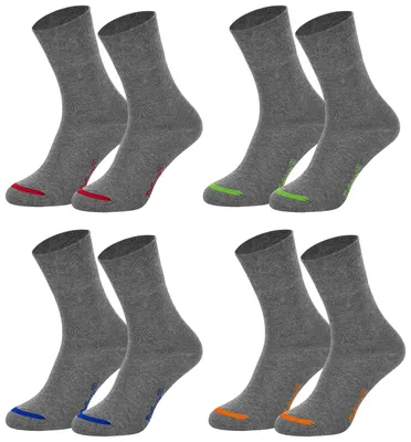 Produktbild von Tobeni 8 Paar Damen Herren Baumwollsocken Komfortbund ohne Gummi Businesssocken Atmungsaktiv Uni, Farbe:Grau farbige Spitze, Grösse:43-46