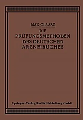Produktbild von Die Prüfungsmethoden des Deutschen Arzneibuches
