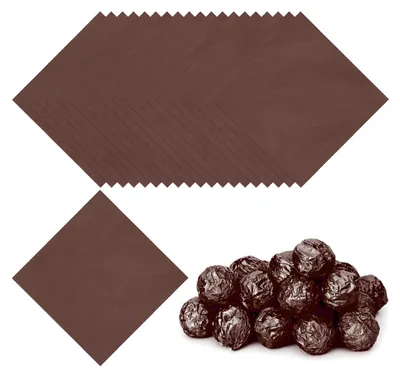 Produktbild von Aluminiumfolie Bonbonpapier - 100 Stück - Für Schokolade und Süßigkeiten - 12x12 cm - Braun