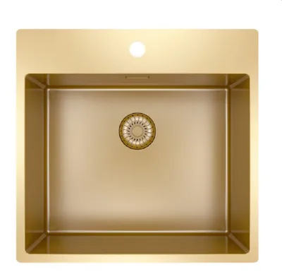 Produktbild von Caressi CAPP50KR10G Spüle, Einbau, Flächenbündig (HPL). Gold (PVD).